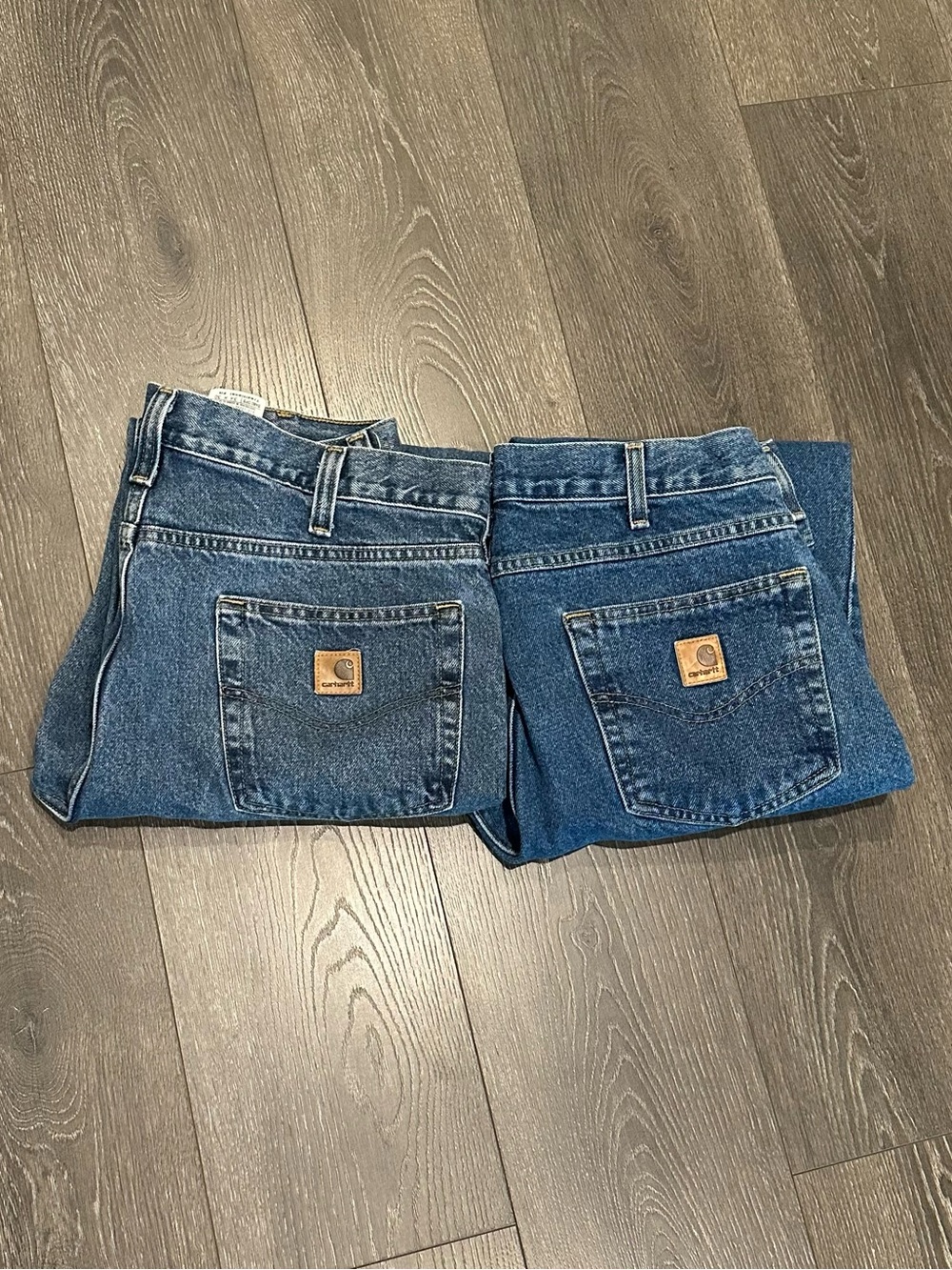Lot 2 Carhartt Men’s Blue Relaxed Fit Work Wear  Denim Jeans Pair